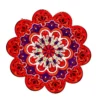 Orange Carnation Ceramic Coaster - Handmade in Turkey