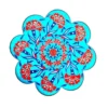 Turquoise Carnation Ceramic Coaster - Handmade in Turkey